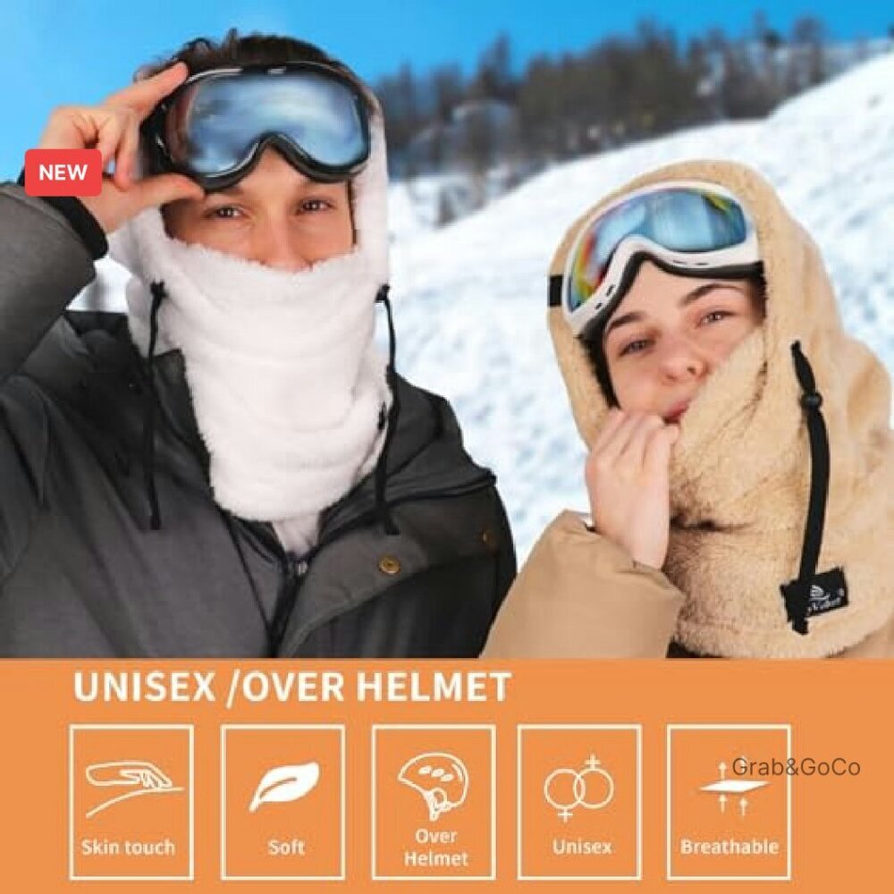 Ultralight Fleece Balaclava Ski Mask Wind-Resistant Winter Face Cover Unisex - Picture 5 of 8